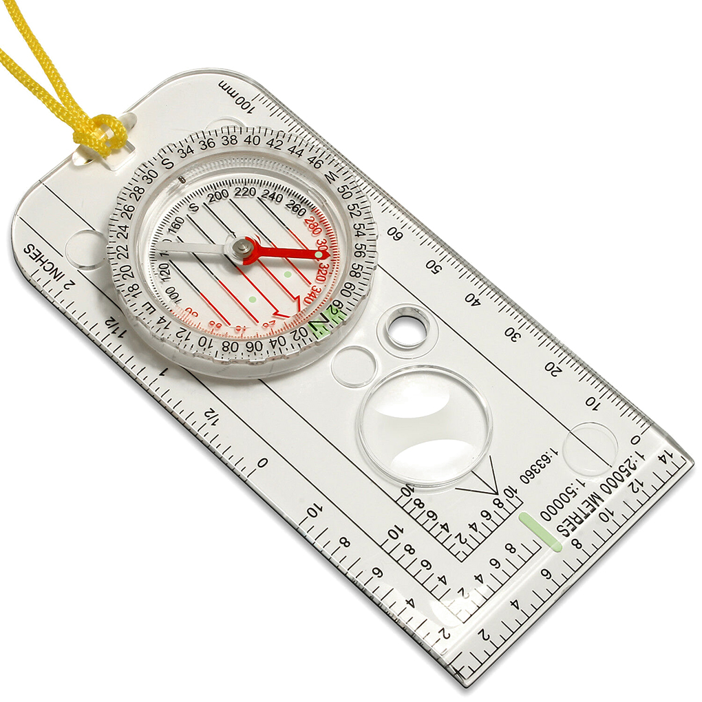 Map Compass Orienteering - Kompas Nawigacja Mapa Linijka Czytanie Skala