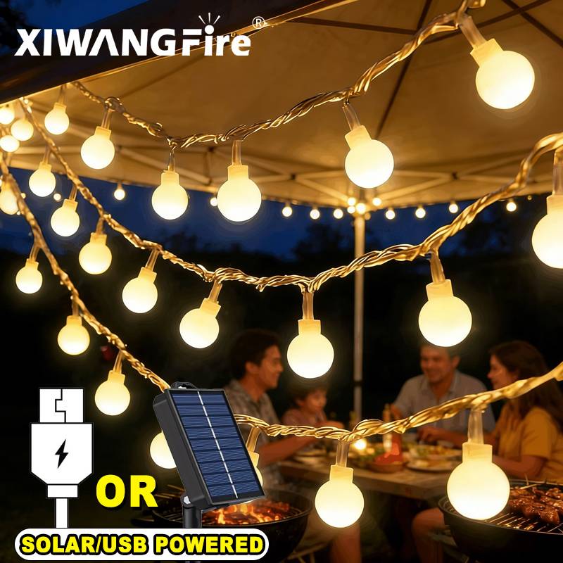 Outdoor Adventurer - Lampki solarne/USB/bateryjne, 3-10M, kule LED, wodoodporne,