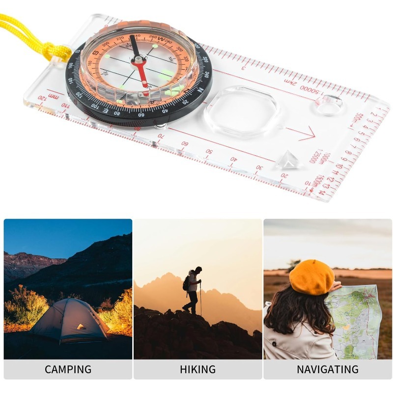 Map Compass Orienteering - 1-10 szt. Kompas, linijka do nawigacji