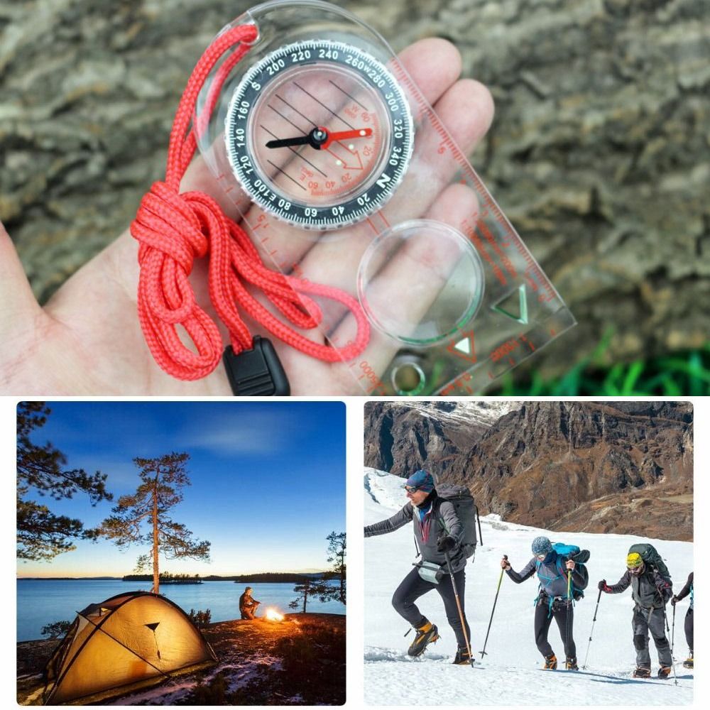 Nowy akrylowy kompas z linijką – Map Compass Orienteering recenzja i cena